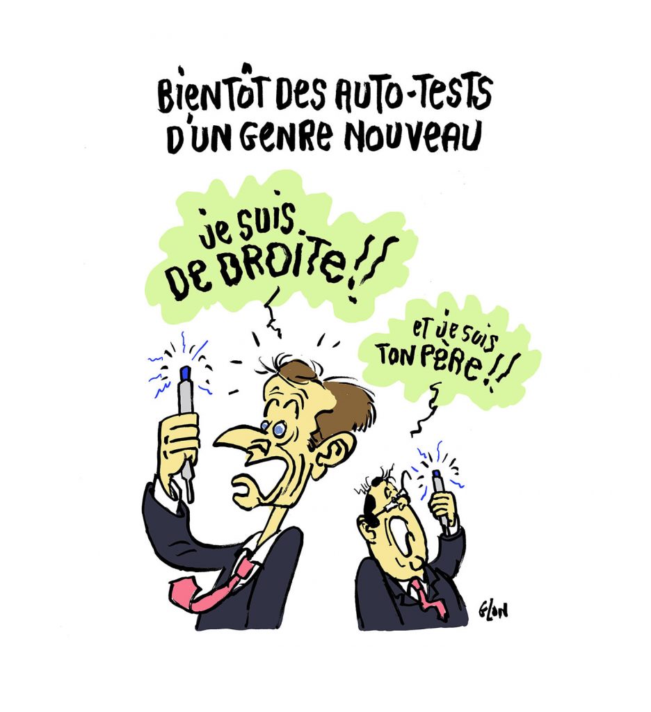 dessin presse humour coronavirus Emmanuel Macron image drôle François Hollande autotests