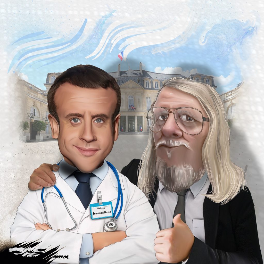 dessin presse humour Emmanuel Macron épidémiologiste image drôle Didier Raoult melon