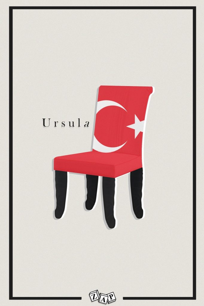 dessin presse humour Ursula von der Leyen protocole image drôle Recep Tayyip Erdogan Turquie