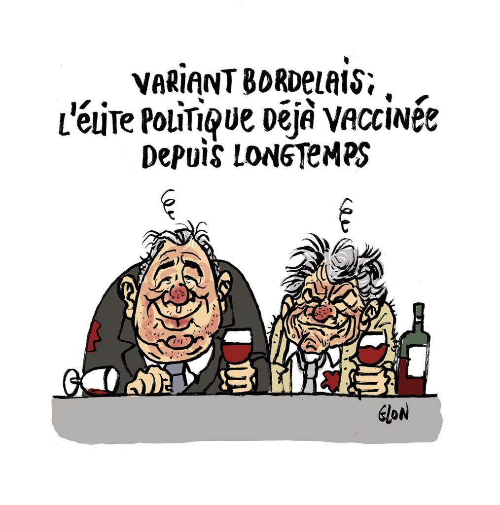 dessin presse humour coronavirus variant alcool image drôle Jean-Louis Borloo Gérard Larcher