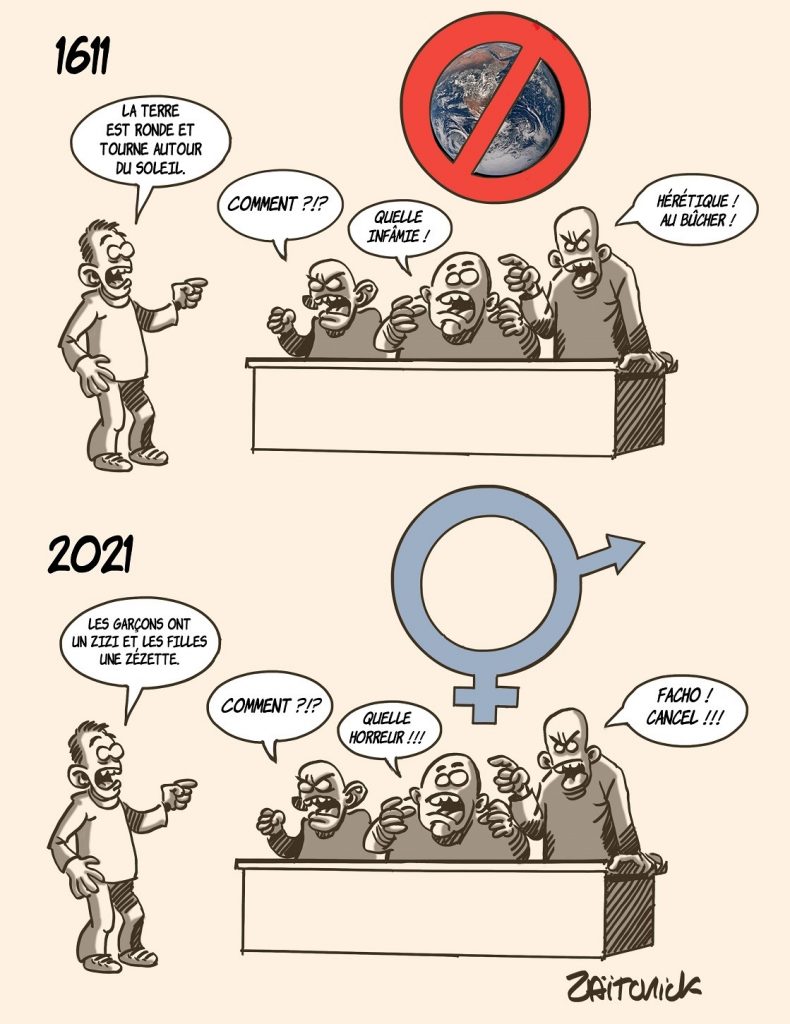dessin presse humour wokisme progressisme image drôle cancel culture genre