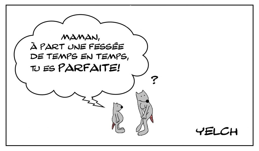 dessins humour fête des mères image drôle maman fessée