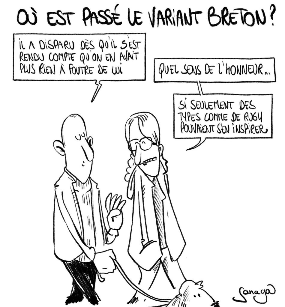 dessin presse humour coronavirus covid-19 image drôle variant breton disparition François de Rugy