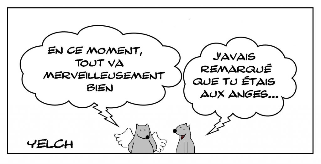 dessins humour expressions françaises image drôle être aux anges