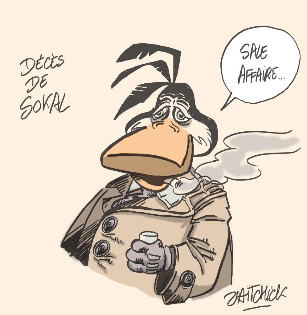 dessins humour décès de Benoît Sokal image drôle inspecteur Canardo