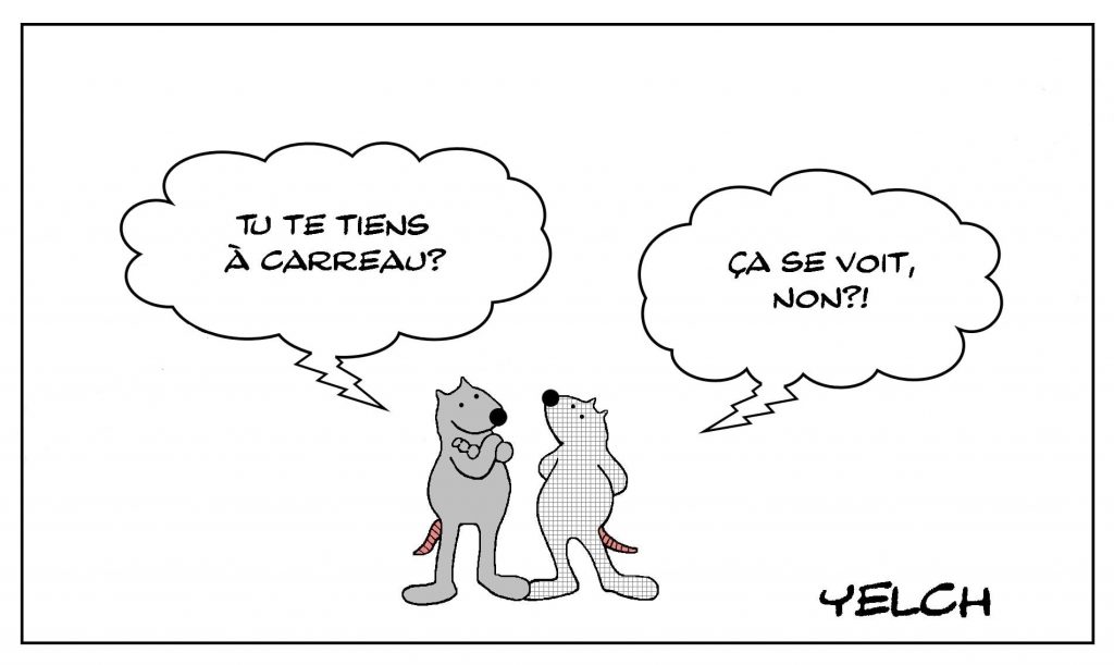 dessins humour expressions françaises image drôle se tenir à carreau