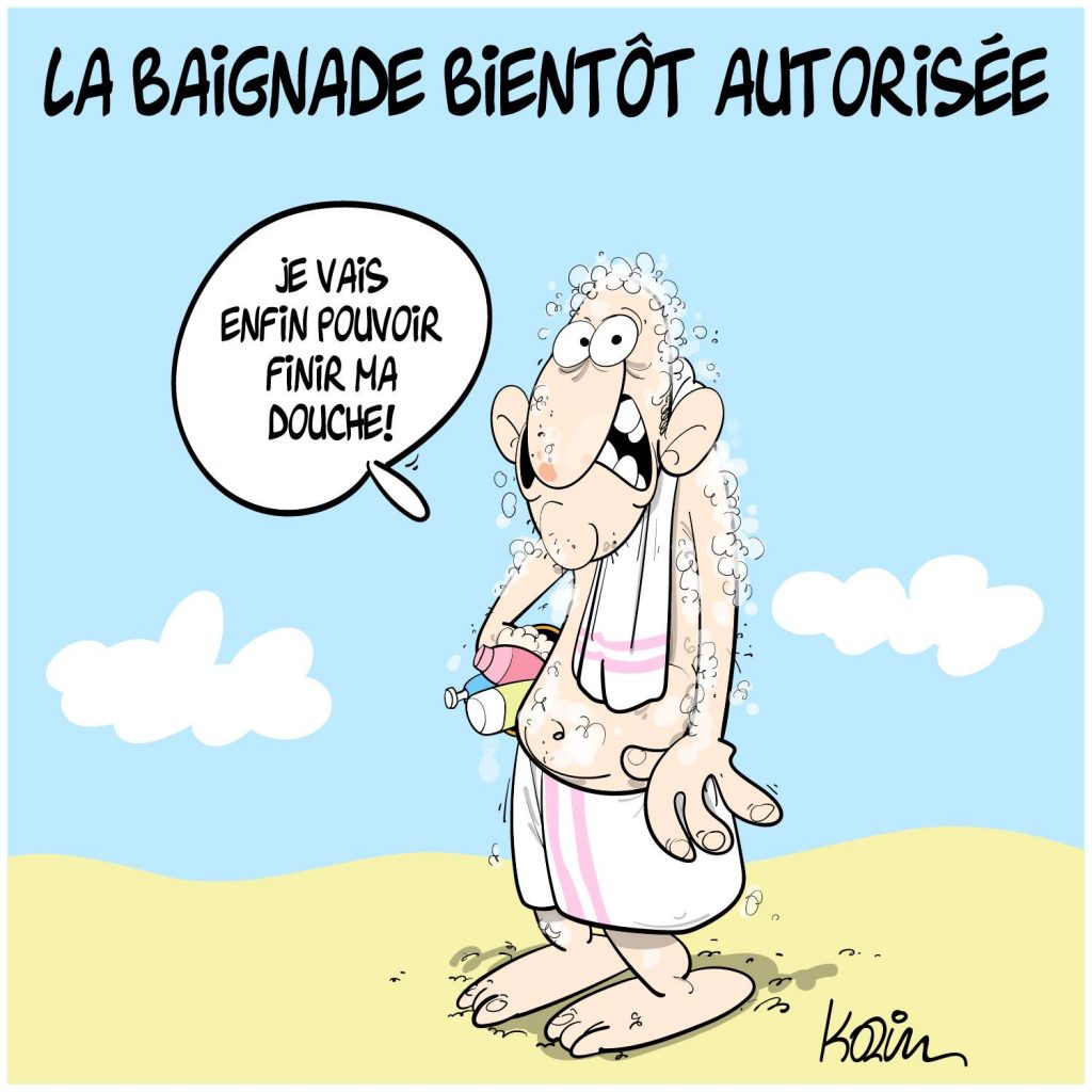 dessin presse humour Algérie pénurie eau potable image drôle autorisation baignade