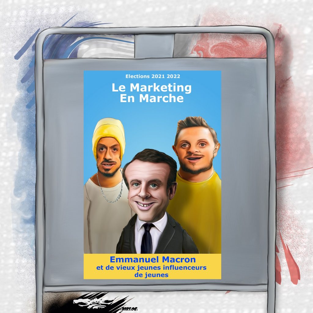dessin presse humour Emmanuel Macron image drôle McFly Carlito youtube influenceurs