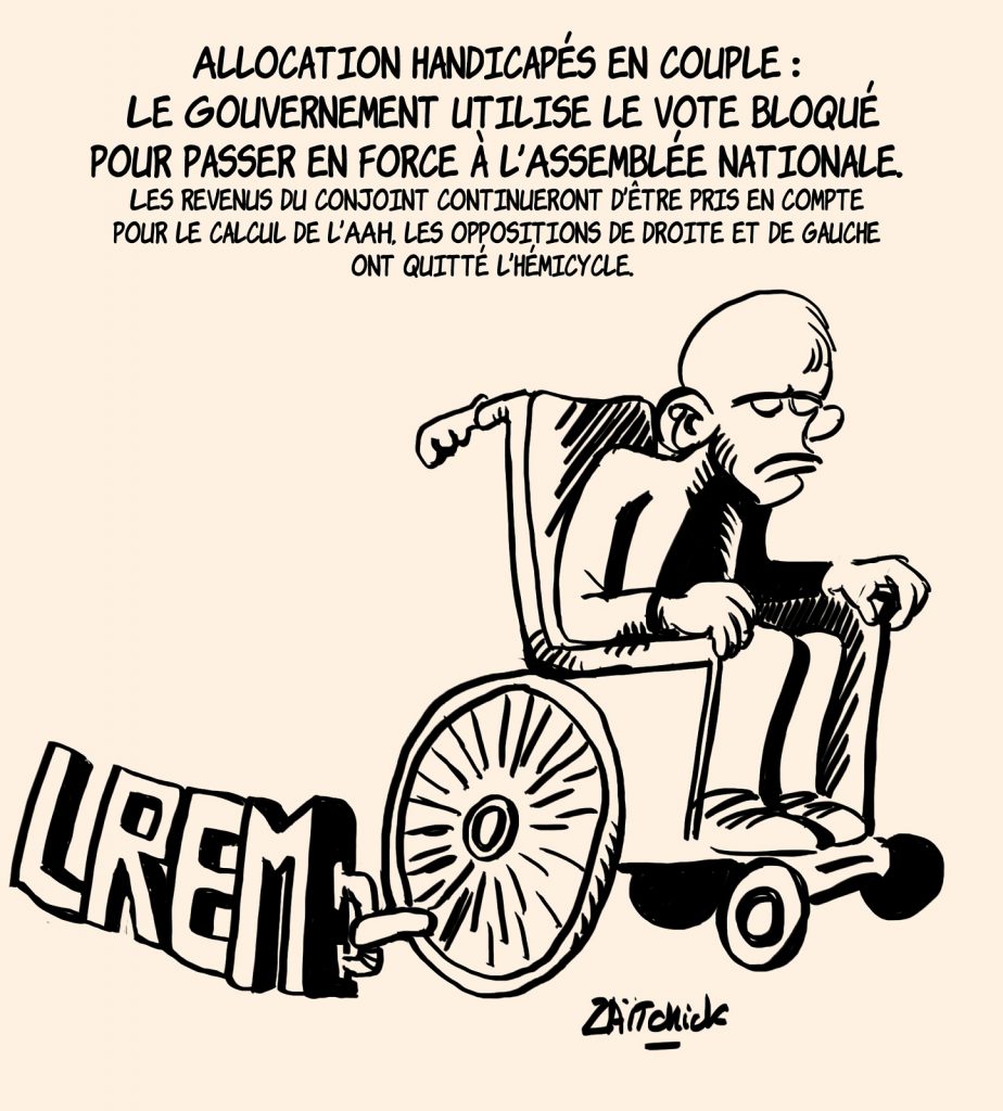 dessins humour déconjugalisation AAH image drôle allocation adulte handicapé