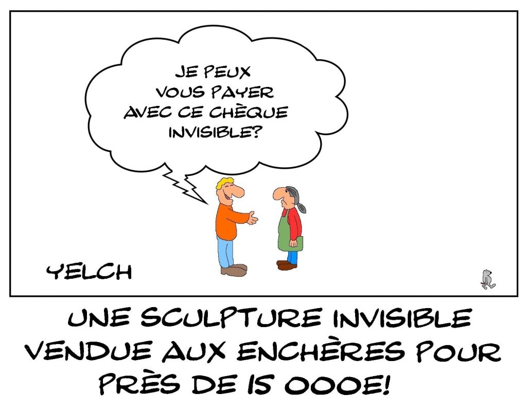 dessins humour vente enchères image drôle art sculpture invisible