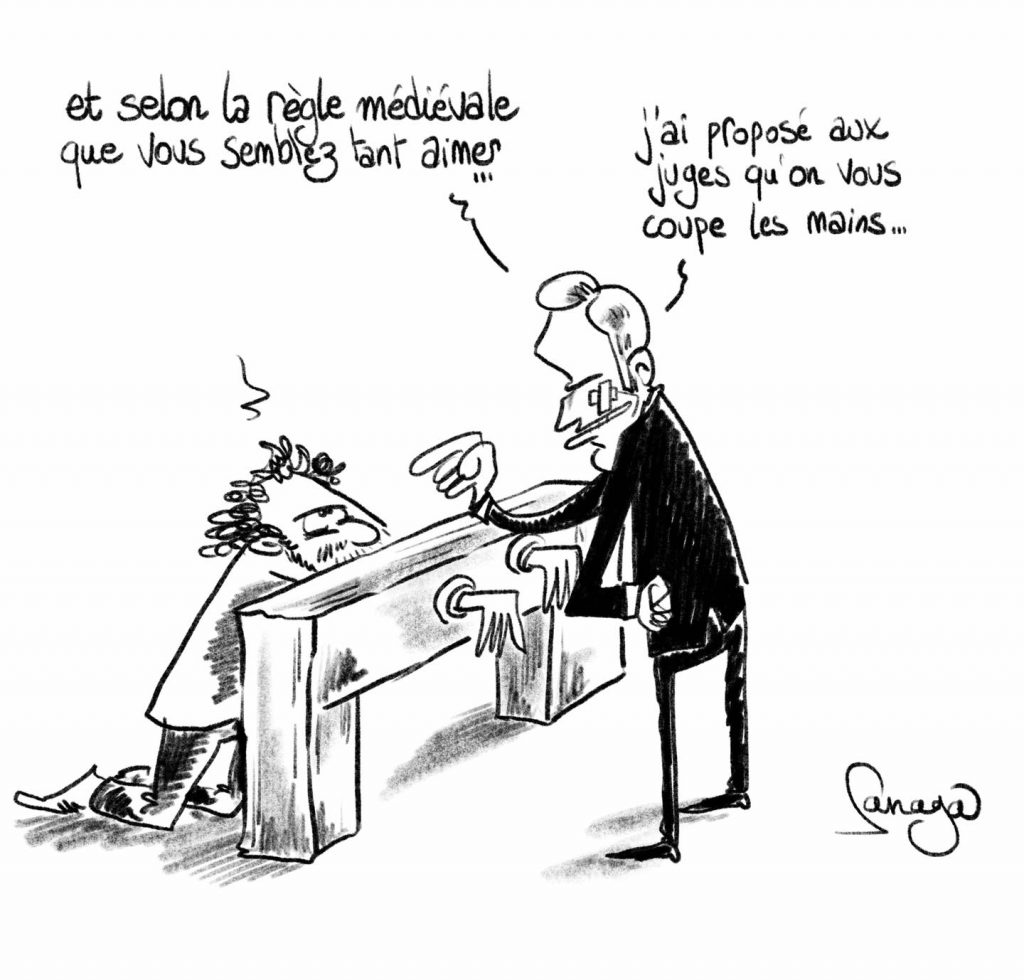 dessin presse humour gifle Emmanuel Macron Tain-l’Hermitage image drôle jugement Damien Tarel