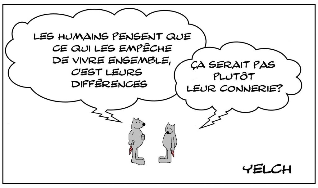 dessins humour vivre ensemble image drôle différence connerie