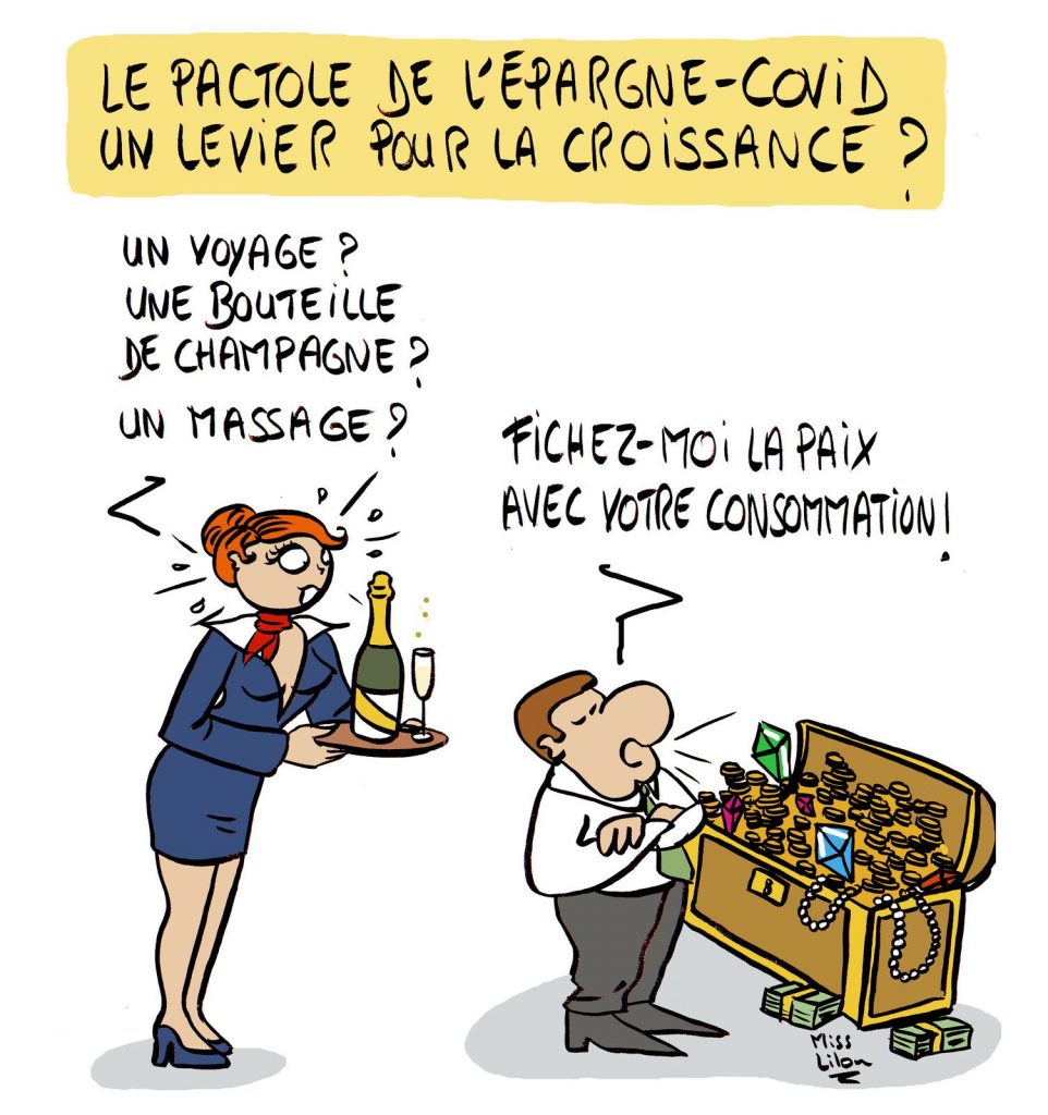 dessin presse humour coronavirus épargne image drôle levier croissance consommation