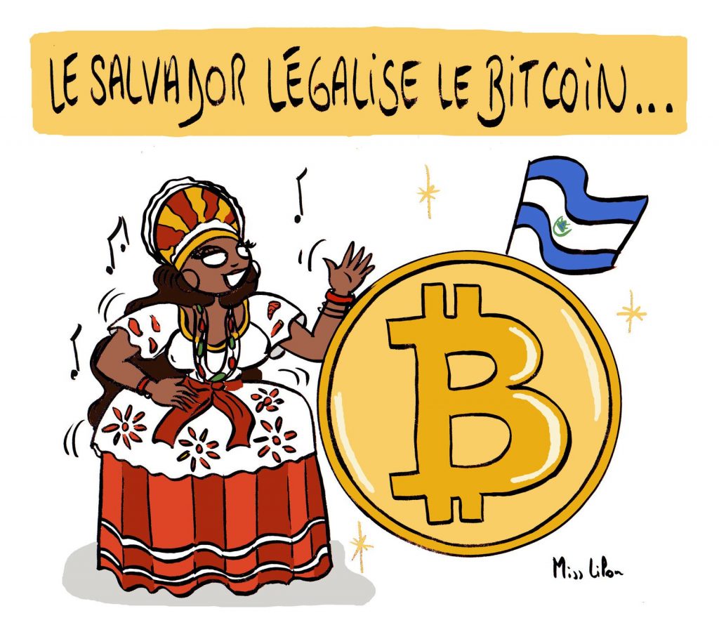 dessin presse humour Salvador légalisation bitcoin image drôle