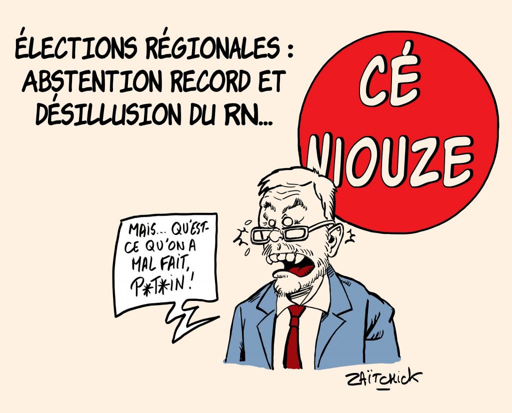 dessins humour élections régionales image drôle record abstention Pascal Praud RN