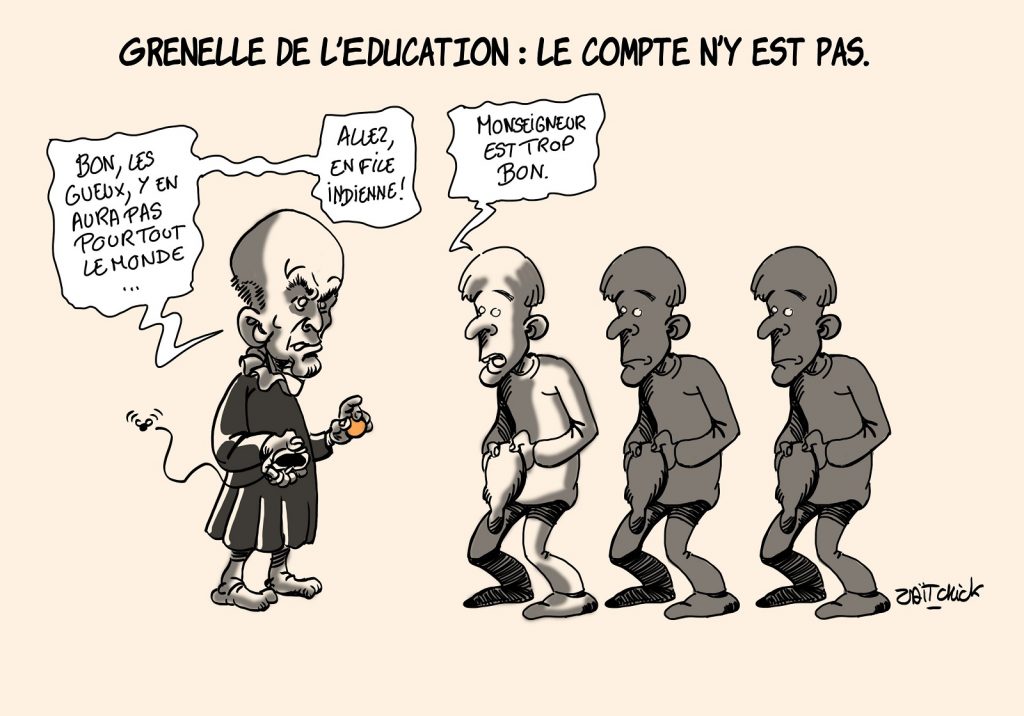 dessins humour Grenelle Éducation Nationale image drôle gueux compte