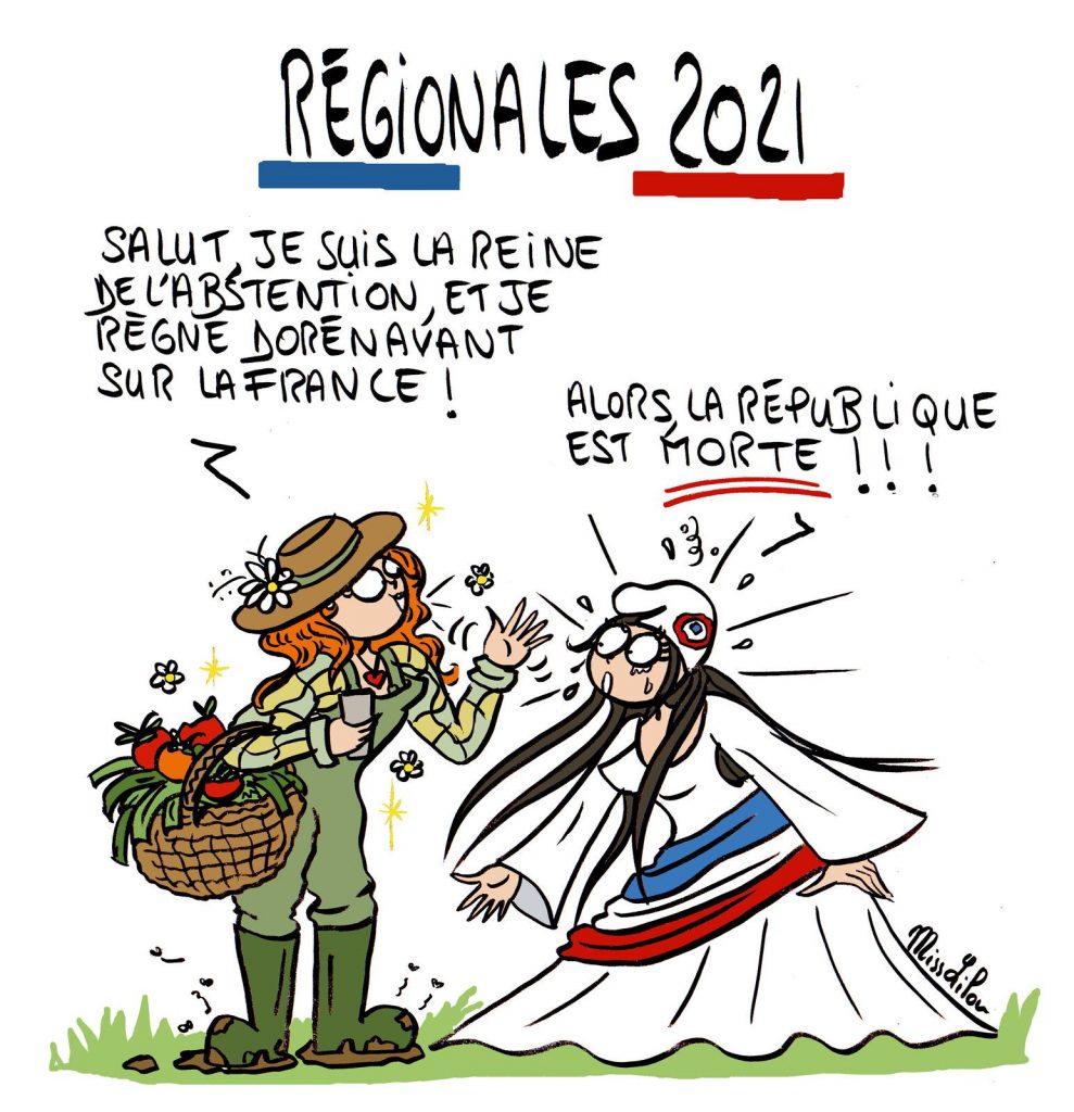 dessin presse humour élections régionales image drôle record abstention mort République