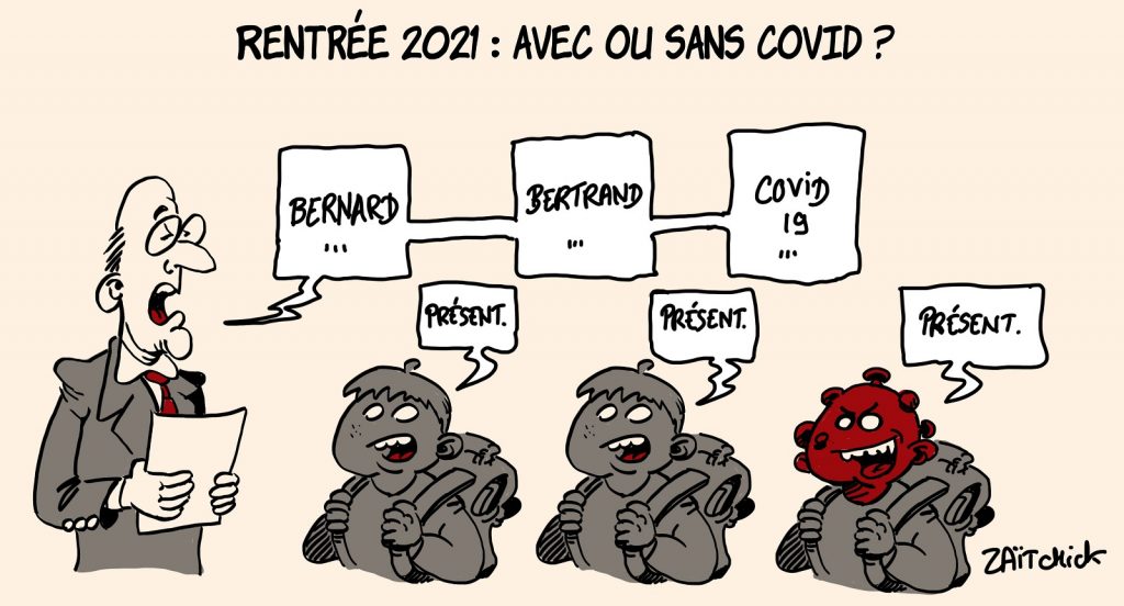 dessins humour coronavirus covid 19 image drôle rentrée scolaire 2021