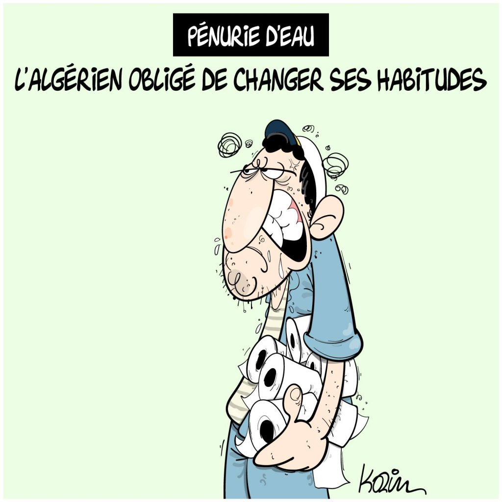 dessin presse humour Algérie pénurie eau potable image drôle changement habitude