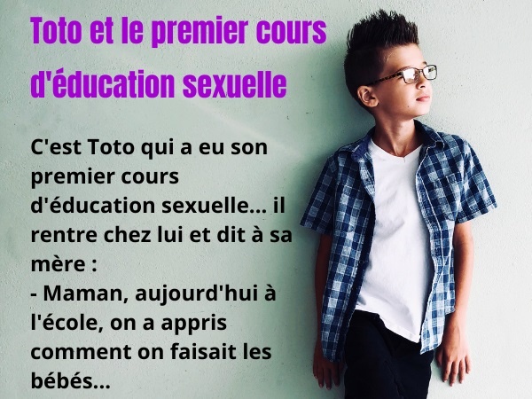 blague masturbation, blague école, blague éducation sexuelle, blague Toto, blague parents, blague devoirs, humour