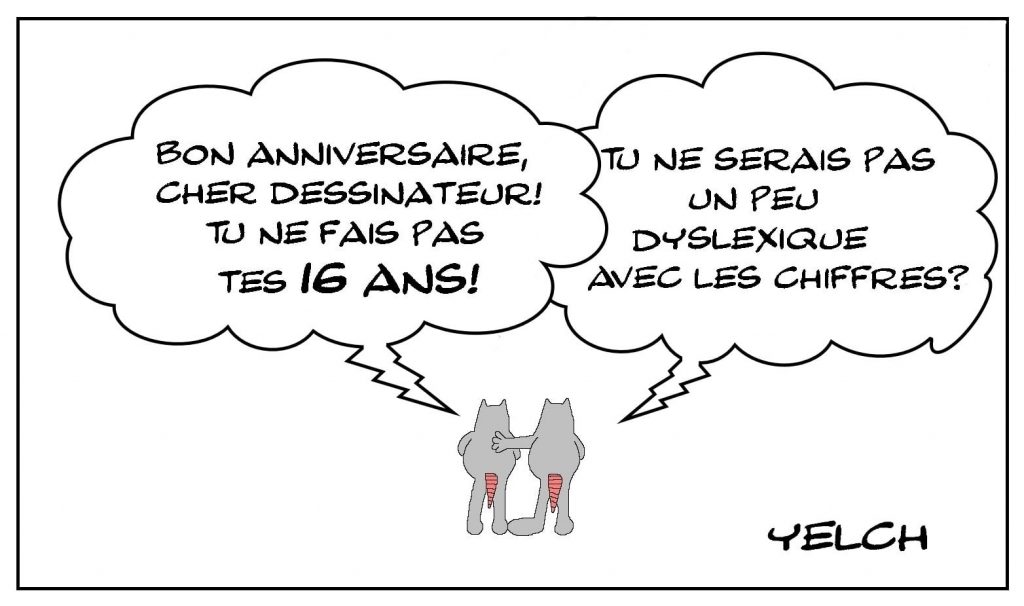 dessins humour bon anniversaire image drôle Yelch 61 ans