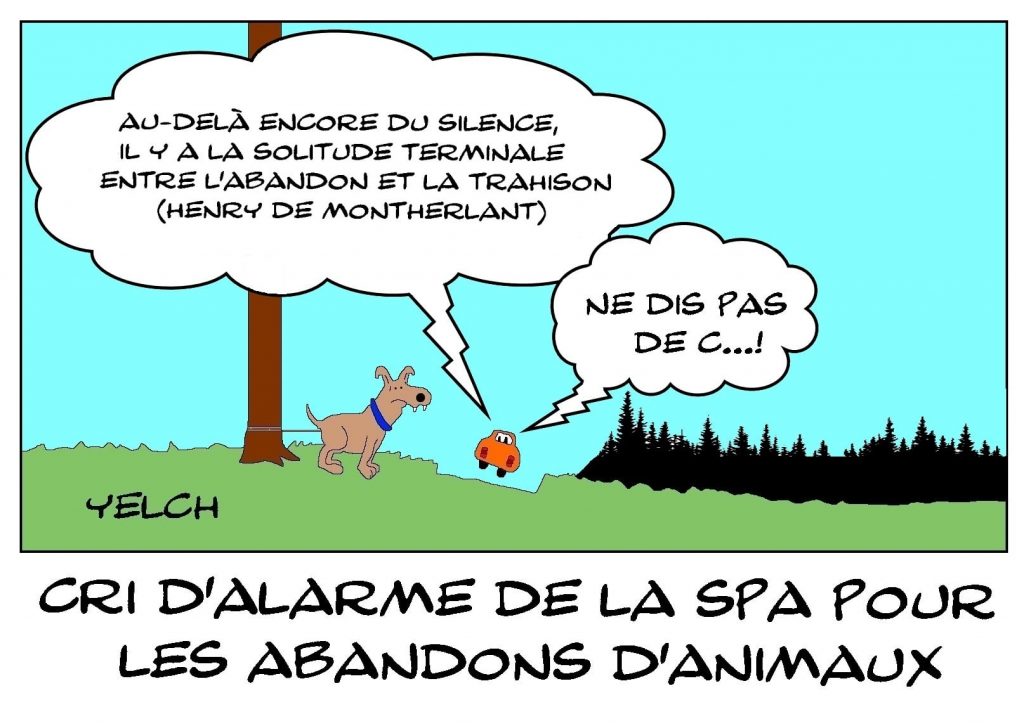 dessins humour abandon animaux image drôle alarme SPA