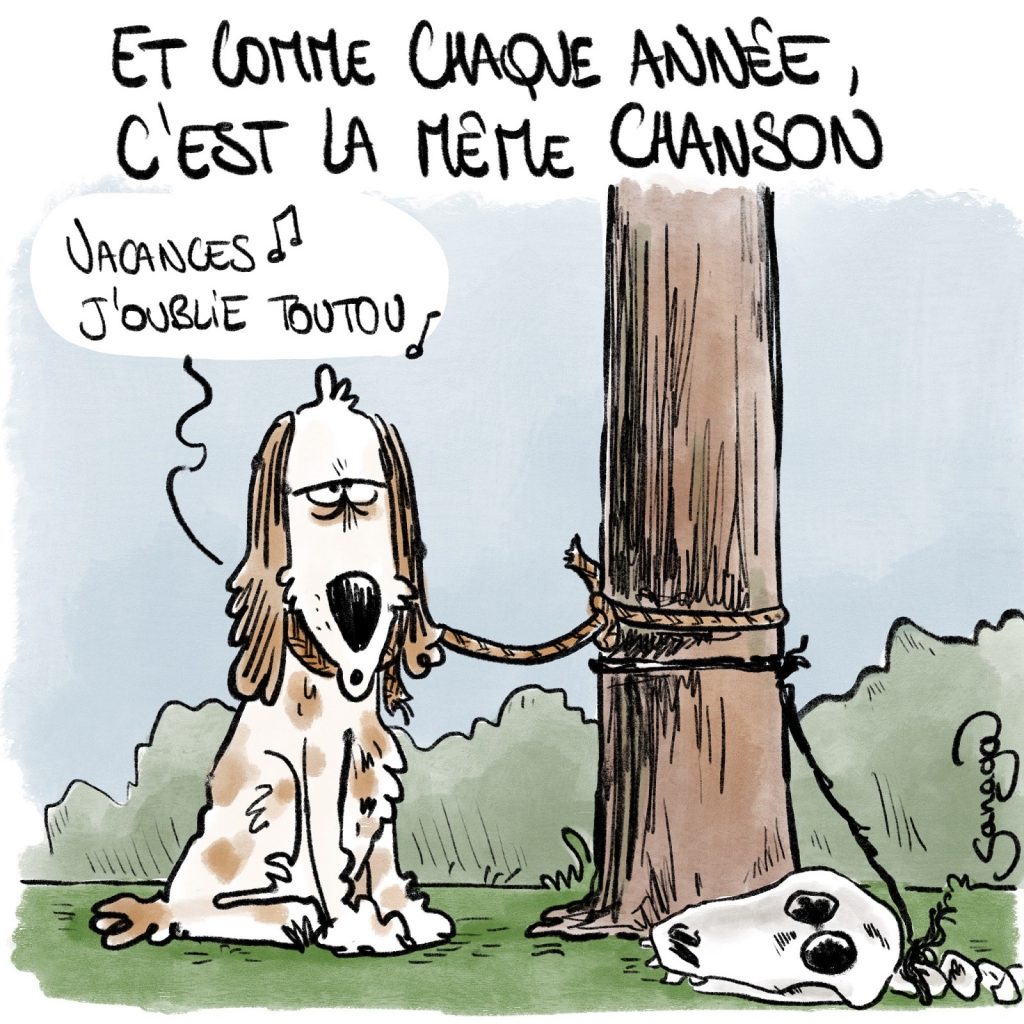 dessin presse humour abandon animaux image drôle vacances toutou