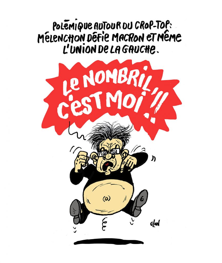 dessin presse humour Jean-Luc Mélenchon image drôle polémique crop-top