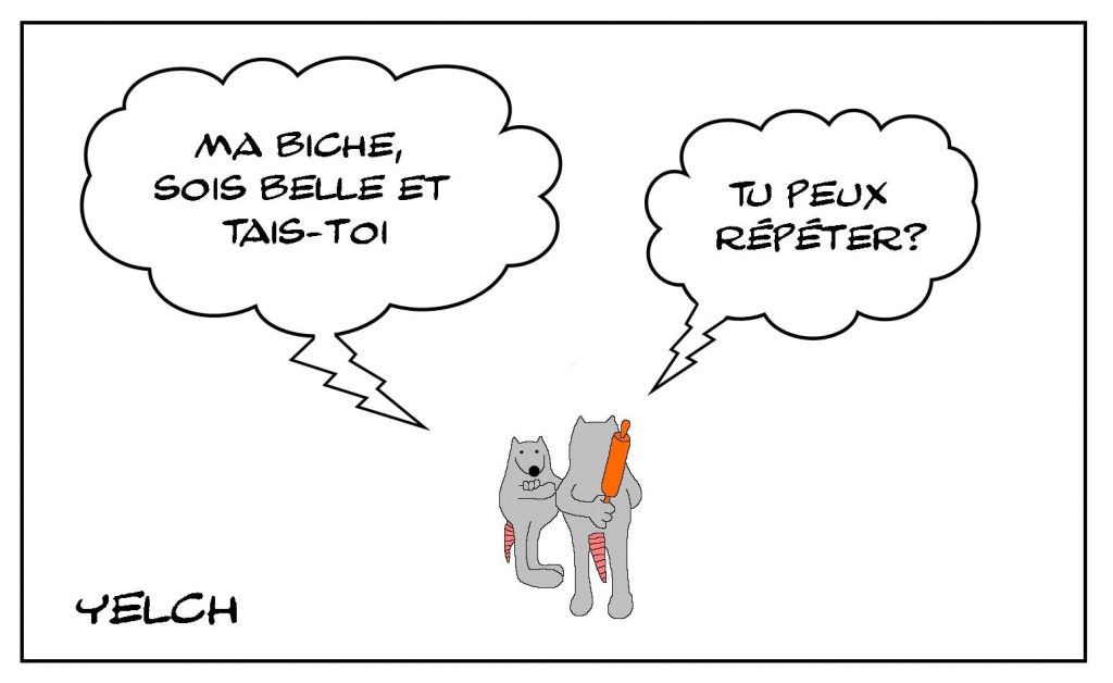 dessins humour couple biche beauté image drôle rouleau à pâtisserie