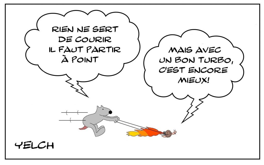 dessins humour lièvre tortue course image drôle départ turbo