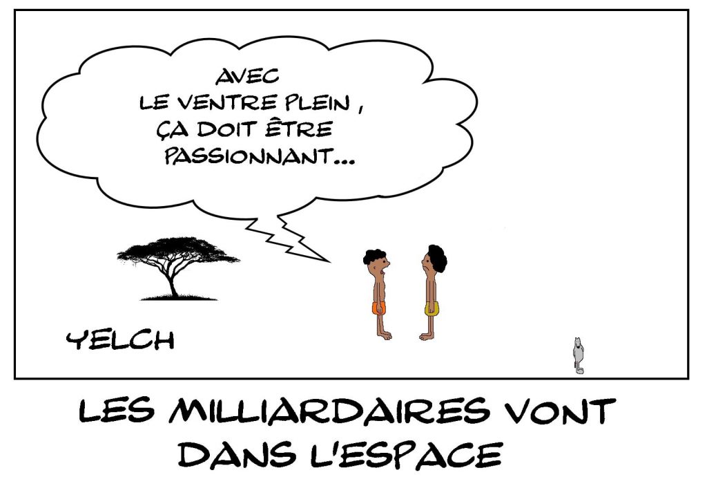 dessins humour milliardaires voyage espace image drôle ventre plein