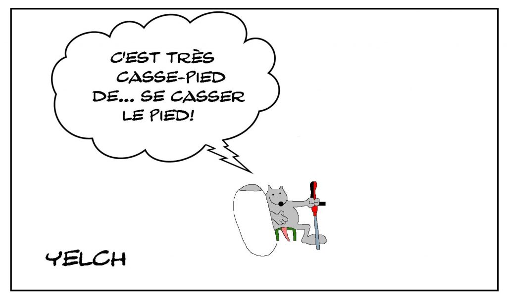 dessins humour fracture pied image drôle casse-pied