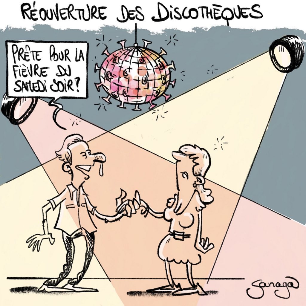 dessin presse humour coronavirus covid 19 image drôle réouverture discothèques