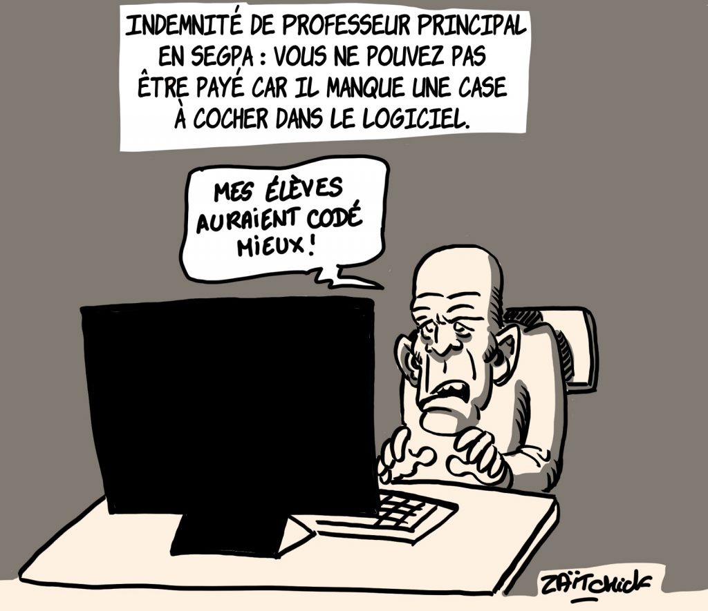 dessins humour Éducation Nationale image drôle indemnité professeur principal SEGPA