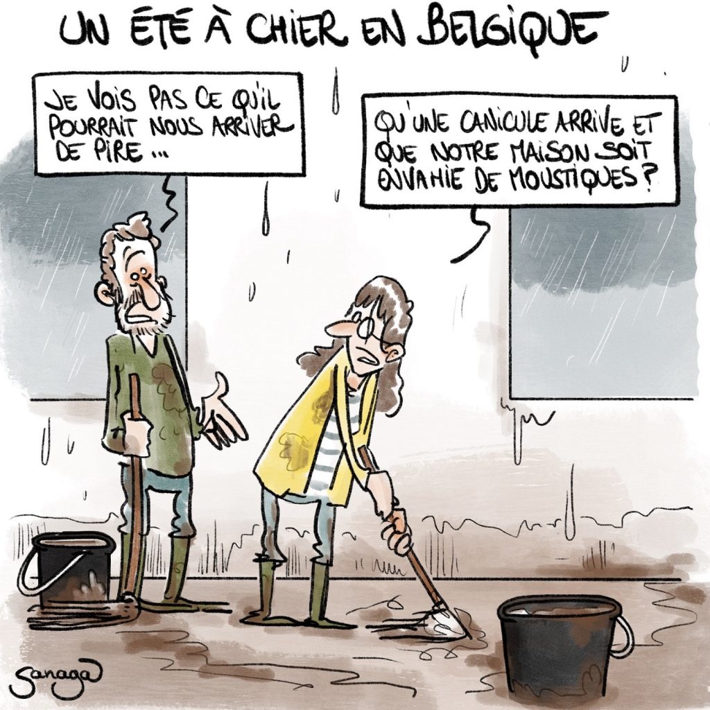 dessin presse humour Belgique été météo image drôle intempéries calamités inondations