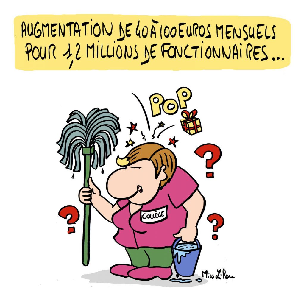 dessin presse humour augmentation salaire image drôle fonctionnaire pouvoir d’achat