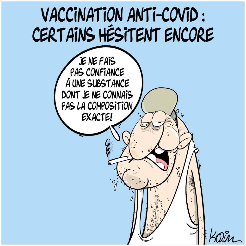 dessin presse humour coronavirus vaccination anti-covid image drôle composition confiance cigarette tabagisme