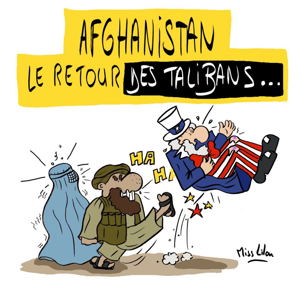 dessin presse humour Afghanistan retour Talibans image drôle Oncle Sam États-Unis