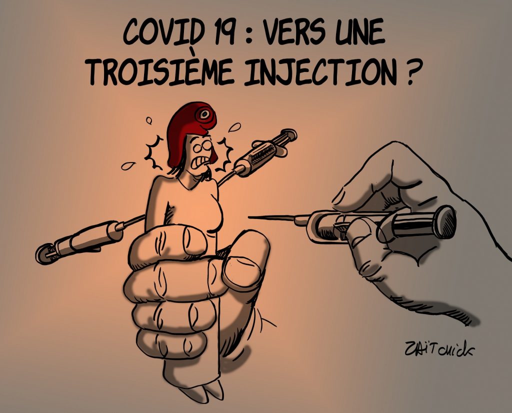 dessins humour coronavirus covid 19 vaccination image drôle Marianne troisième dose