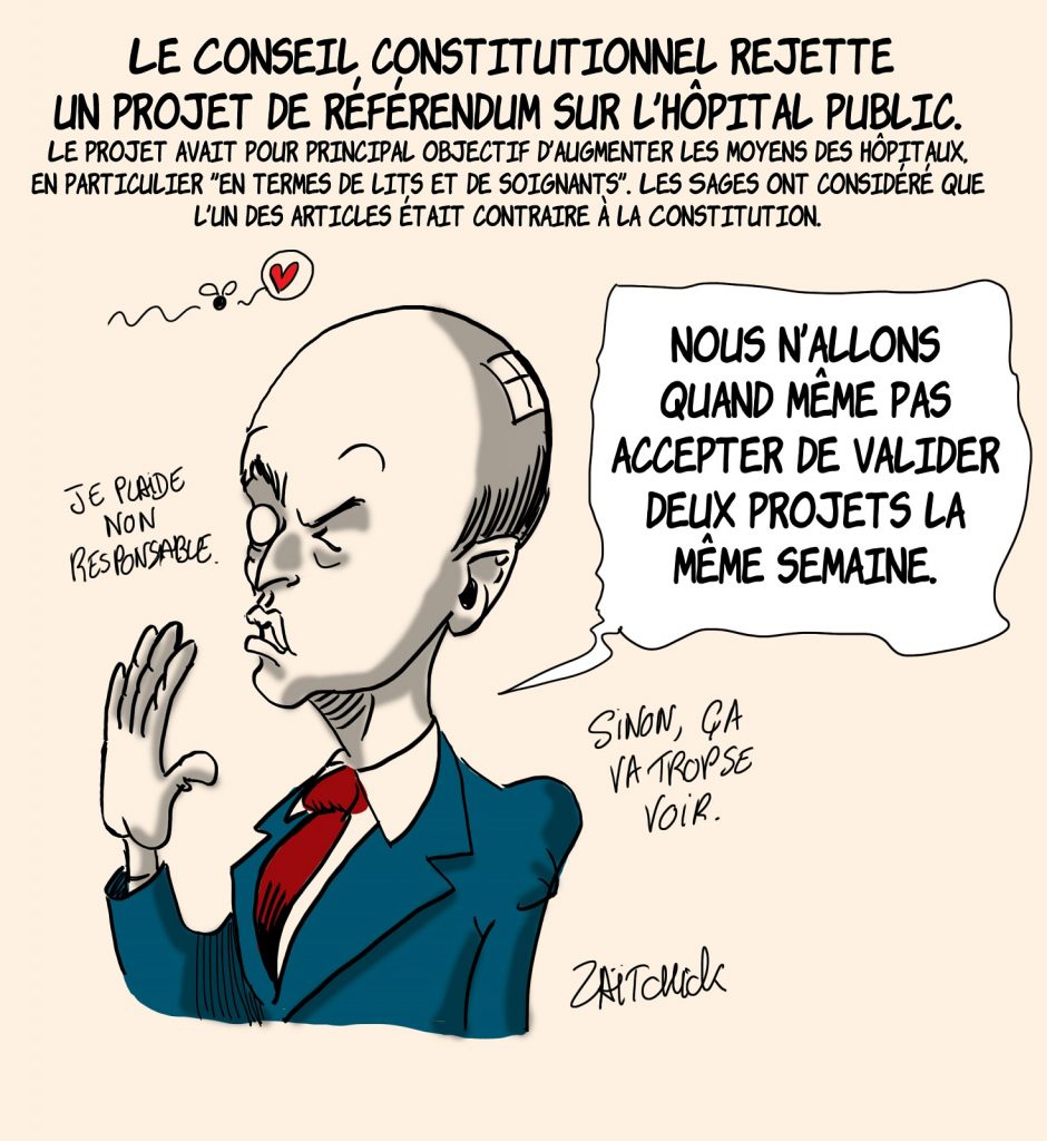 dessins humour coronavirus covid 19 Conseil Constitutionnel image drôle hôpital public