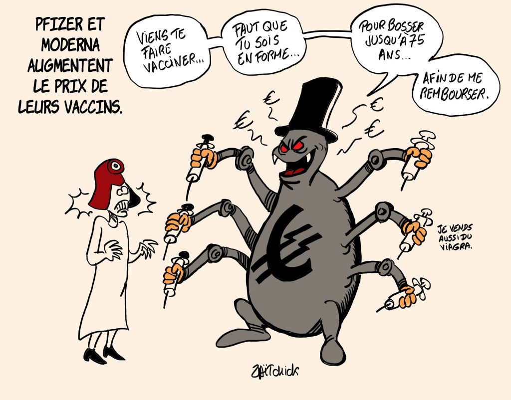 dessins humour vaccin coronavirus image drôle Pfizer Moderna augmentation