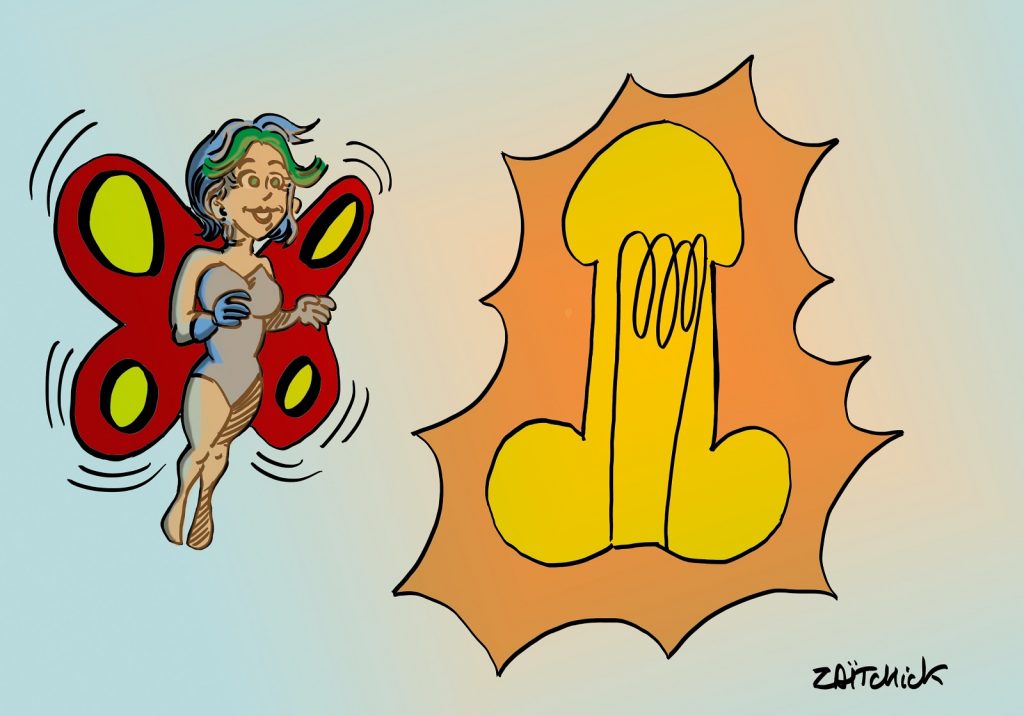 dessin humour Sucrette sexe image drôle science-fiction papillon lumière pénis bite