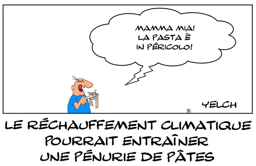 dessins humour réchauffement climatique image drôle pénurie pâtes