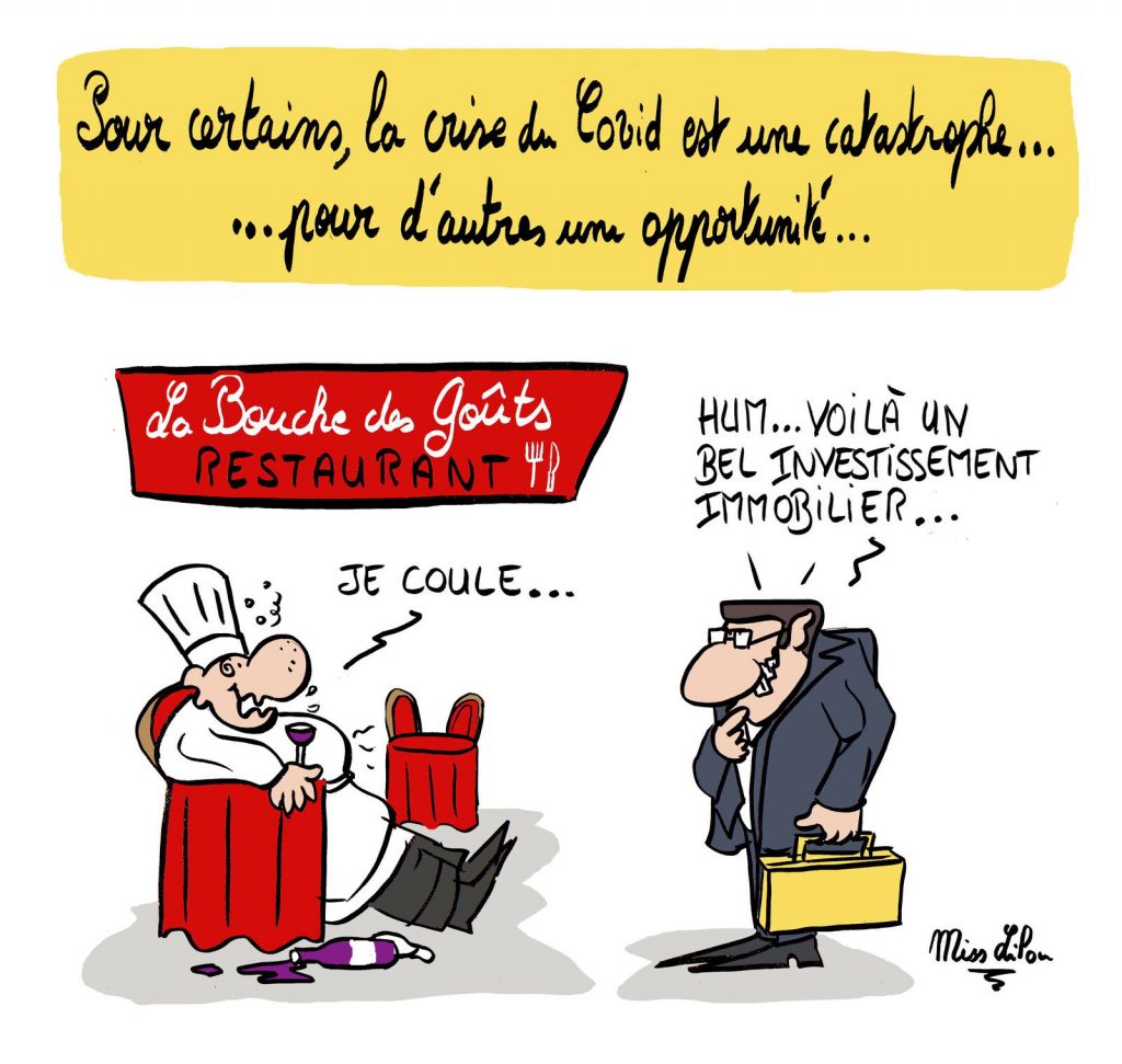 dessin presse humour coronavirus covid 19 image drôle opportunité crise