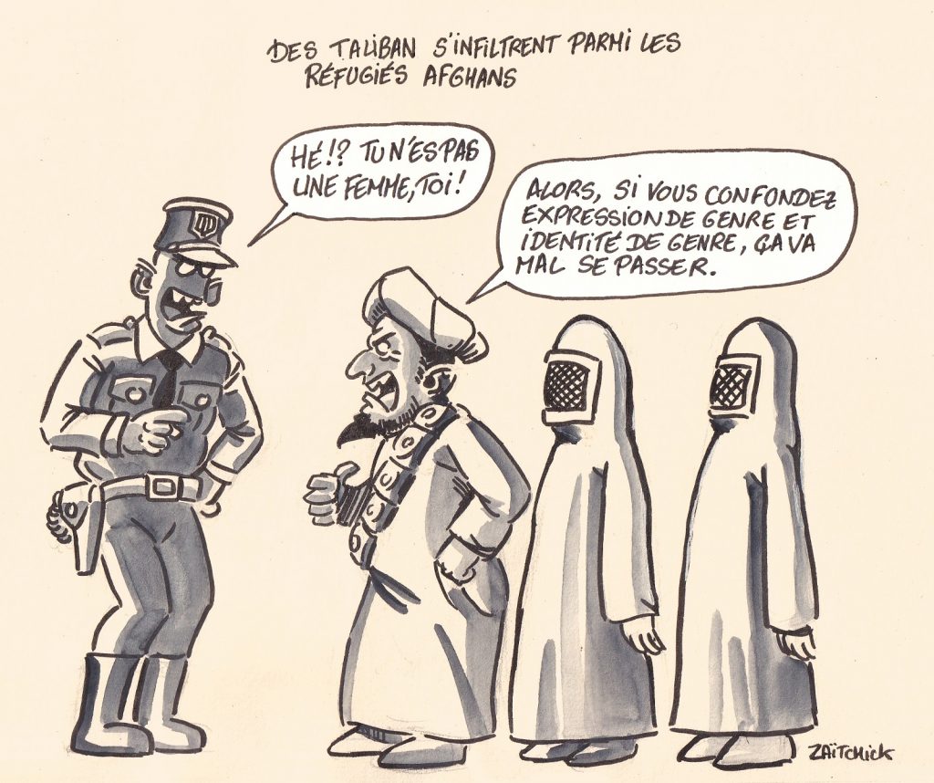 dessins humour Afghanistan retour Talibans image drôle infiltration réfugiés afghans