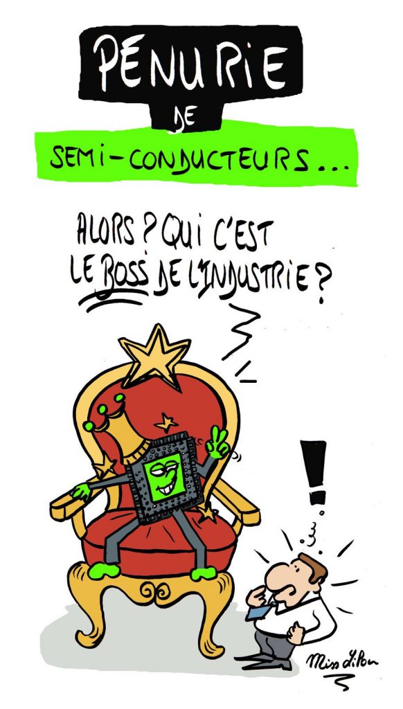 dessin presse humour pénurie image drôle semi-conducteurs