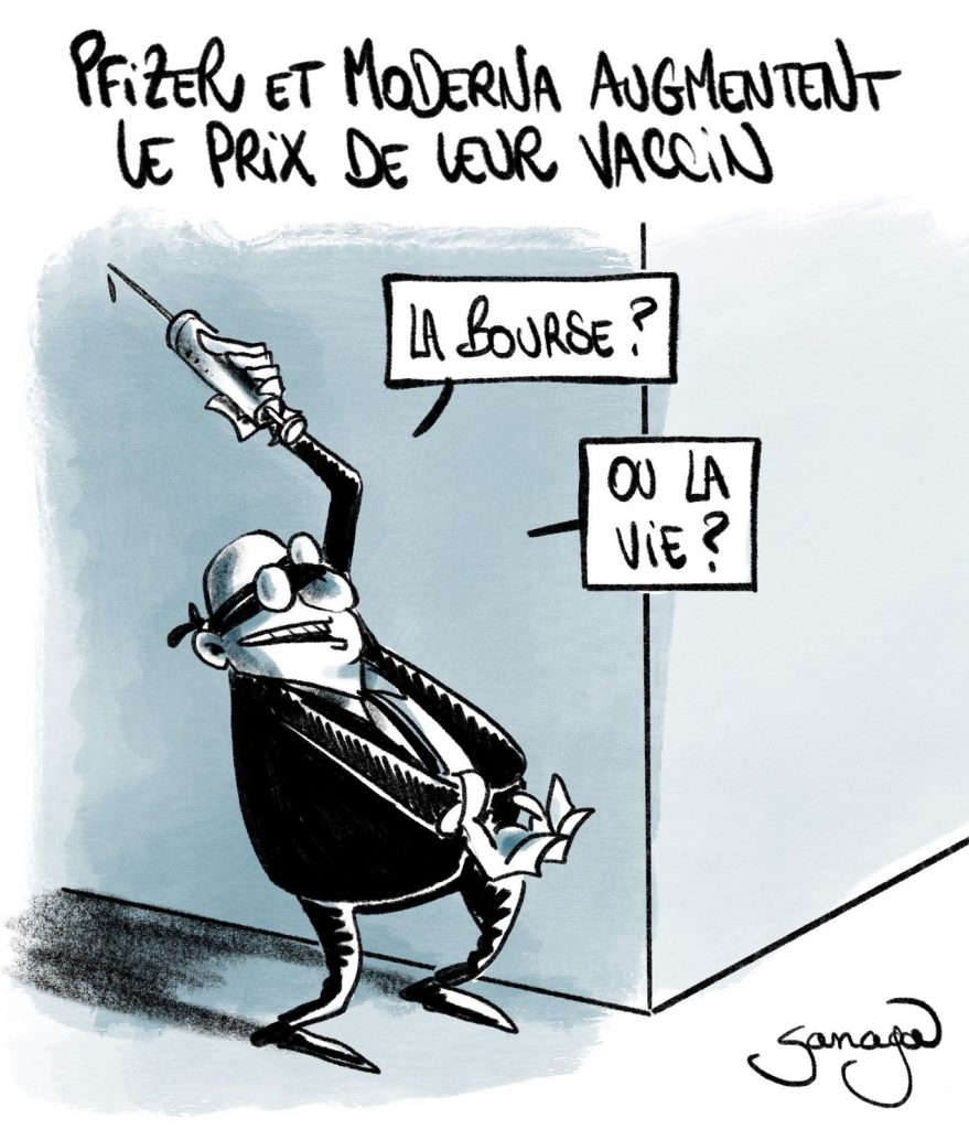 dessin presse humour vaccin coronavirus image drôle Pfizer Moderna augmentation