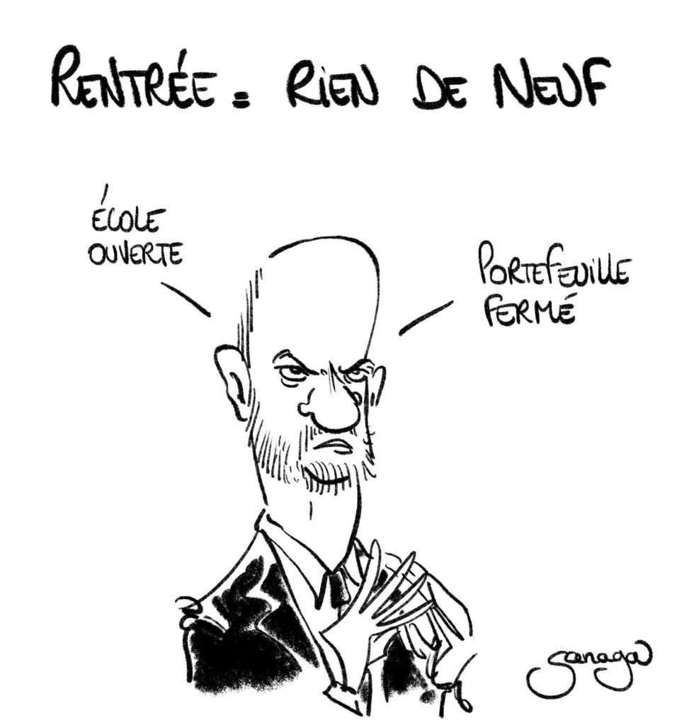 dessin presse humour Jean-Michel Blanquer image drôle rentrée scolaire 2021