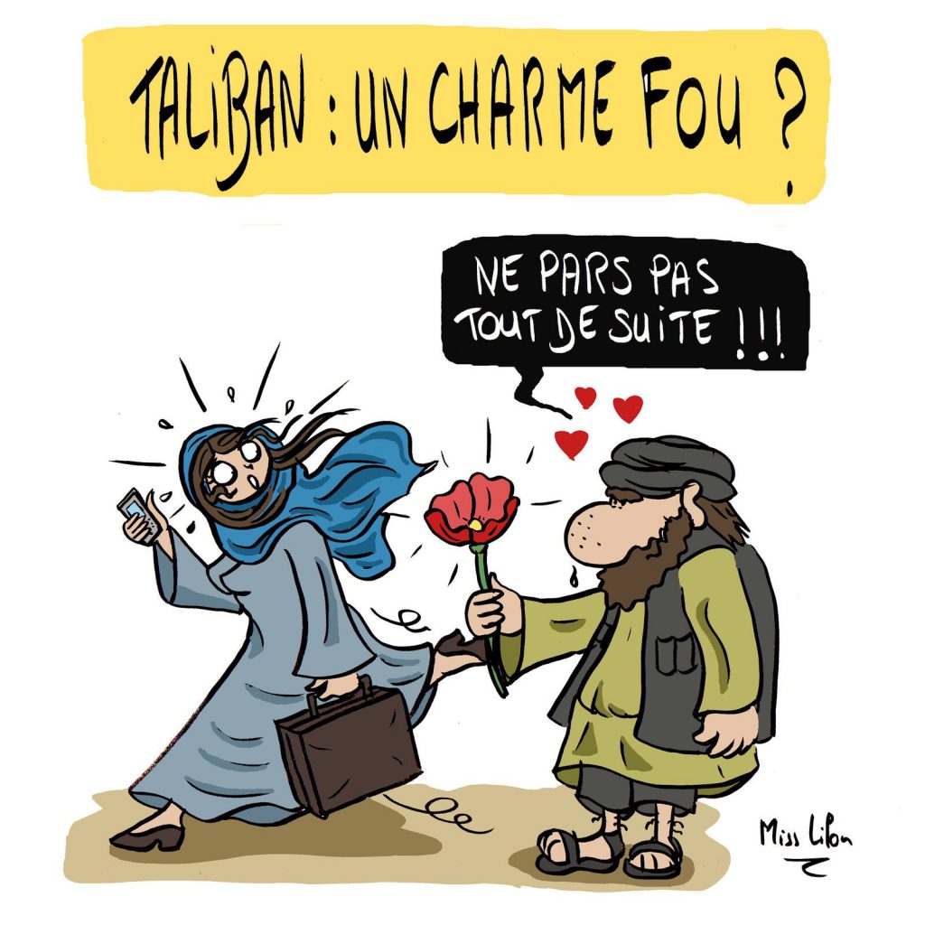 dessin presse humour Afghanistan retour Talibans image drôle charme départ afghanes