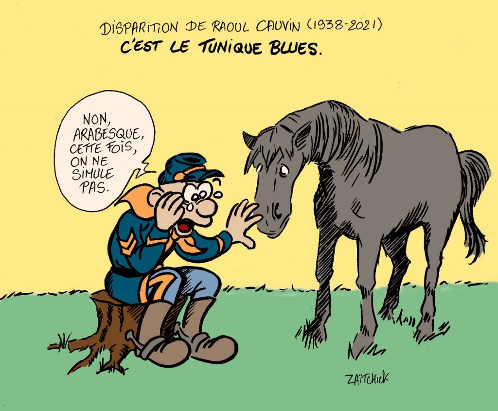 dessins humour décès Raoul Cauvin image drôle Blutch Tunique Bleues